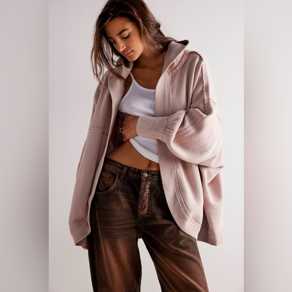 Urban Outfitters Pink Hooded Cardigan
